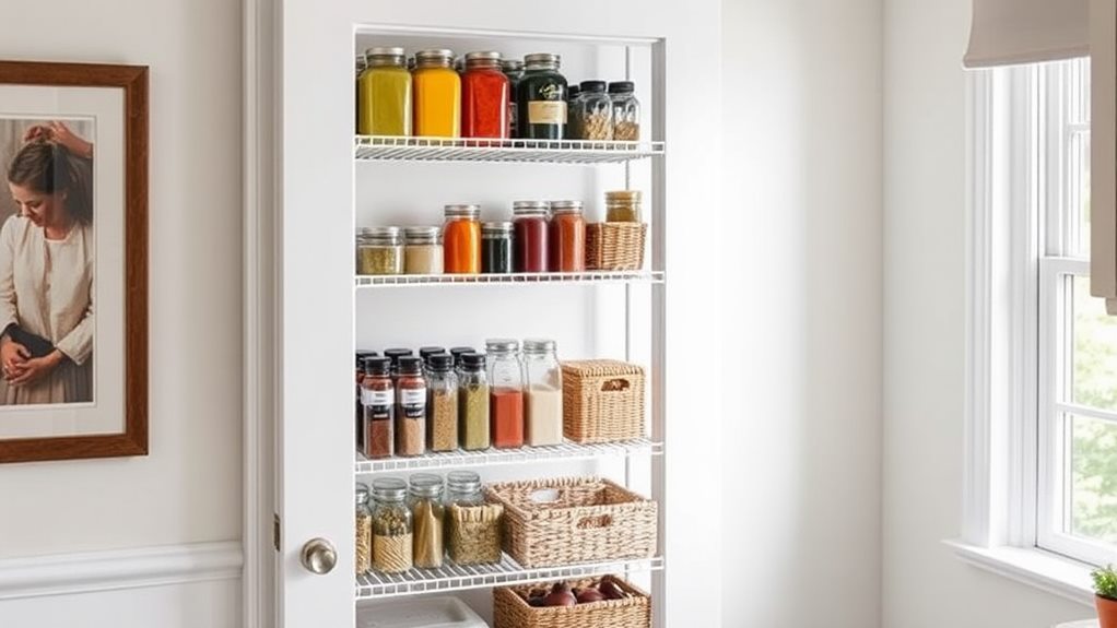 decorate door with shelves