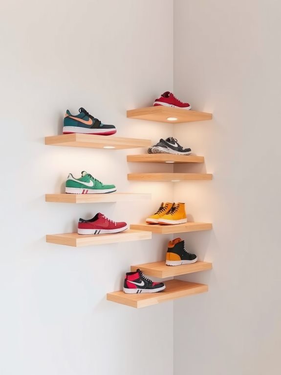 floating corner shelves