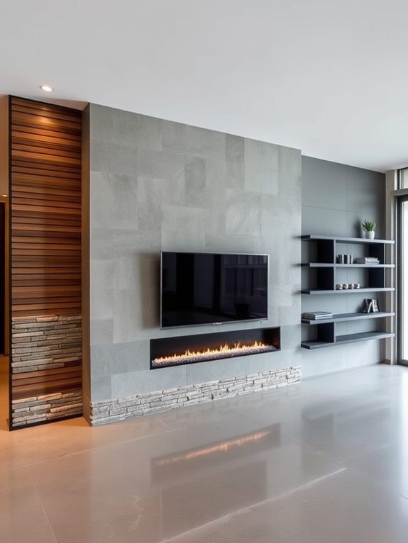 mixed materials wall