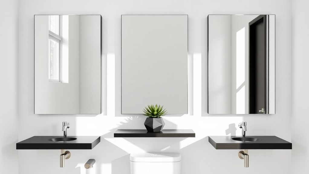 modern minimalist mirror arrangement