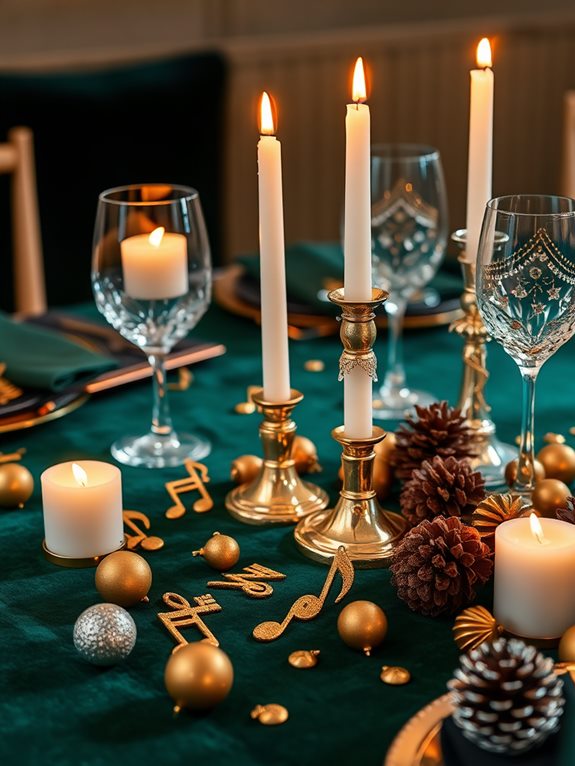 music notes and candlelight