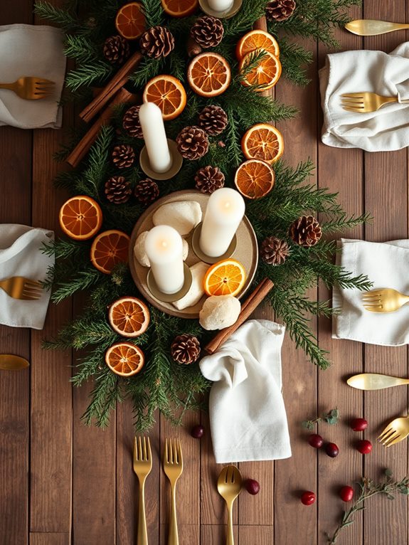 natural elements and dried oranges