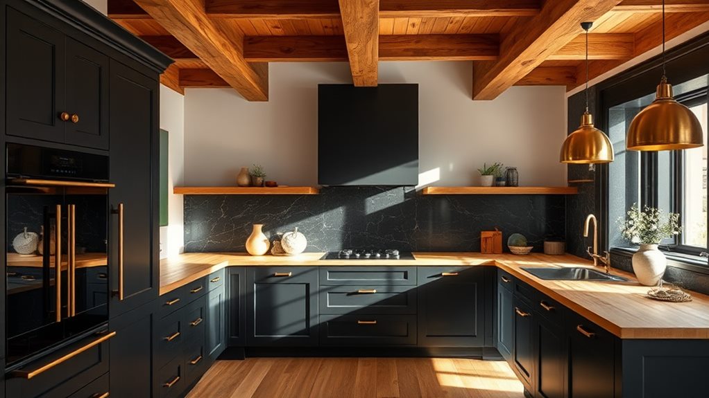 natural wood and gold