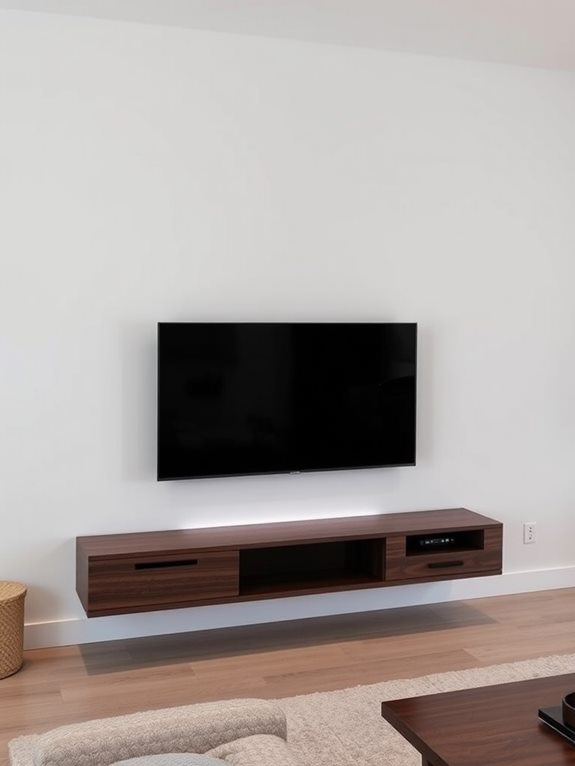 suspended tv furniture piece