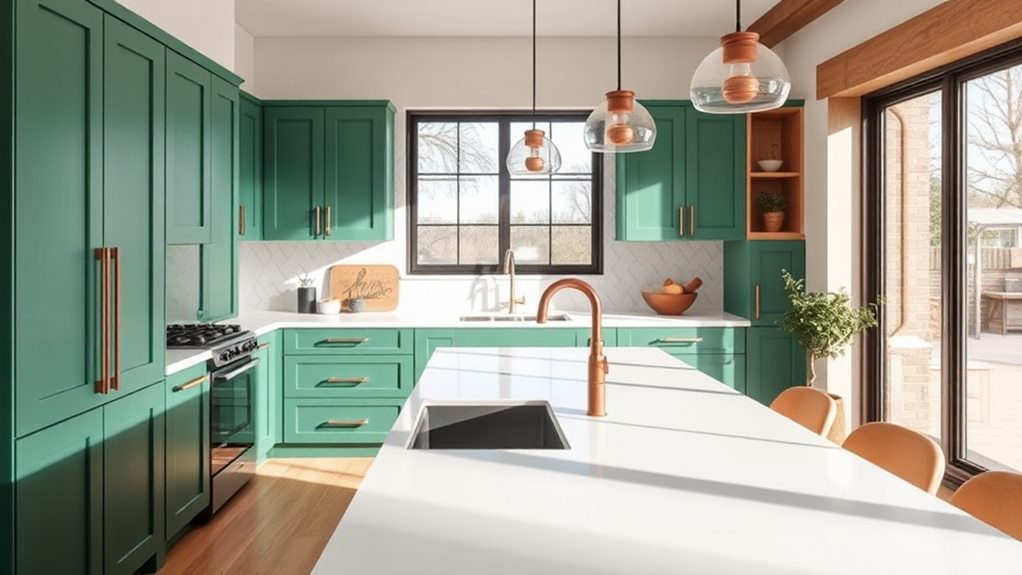 vibrant tricolor kitchen design