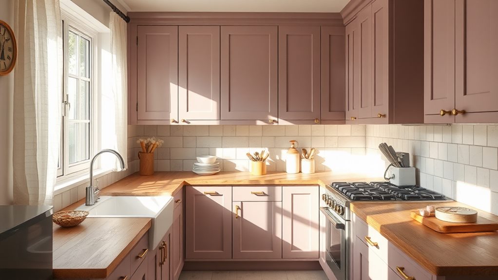 vintage rose mauve wood