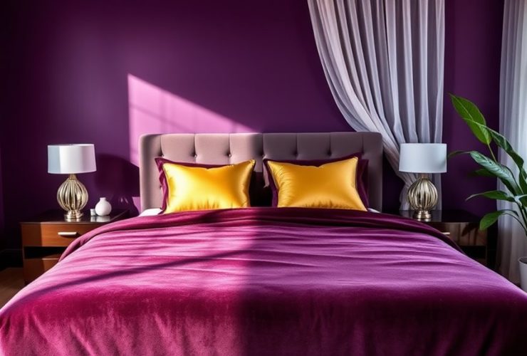 aubergine color bedroom ideas