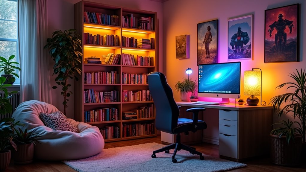 cozy reading corner setup
