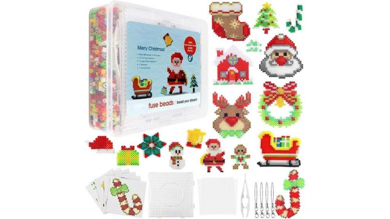 Kit De Perles En Bois Père Noël - 160 Pièces Avec Ficelle - Décorations De Noël à Fabriquer