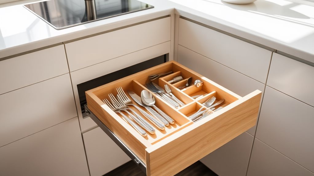 cutlery storage drawer organizer