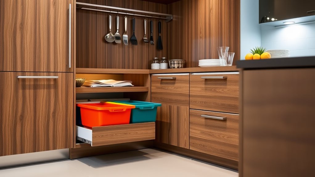 drawer storage for recycling