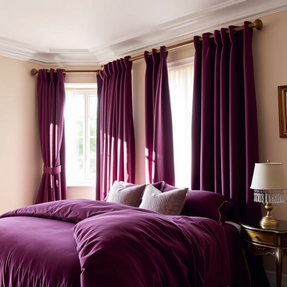 elegant aubergine curtains