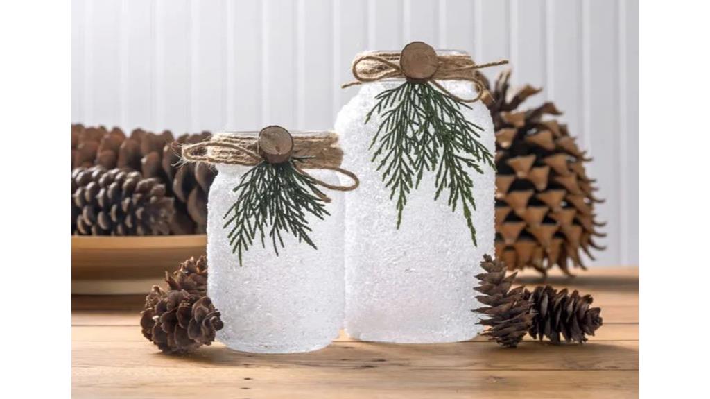 frosted glass jars decoration