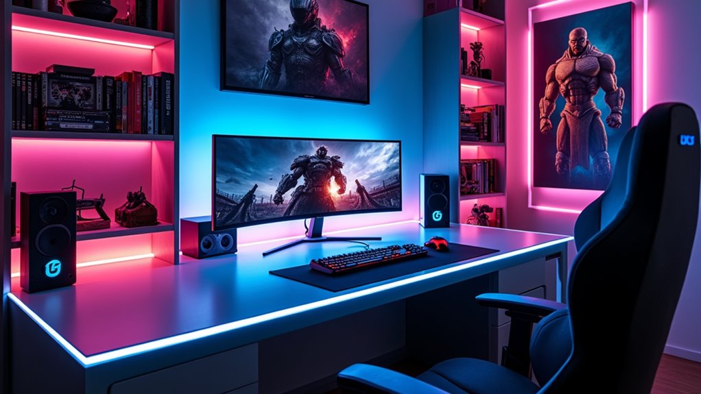 gaming desk setup configuration