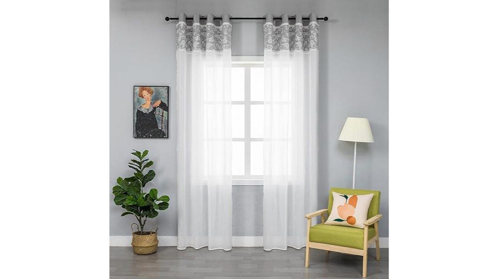 gray top sheer curtains
