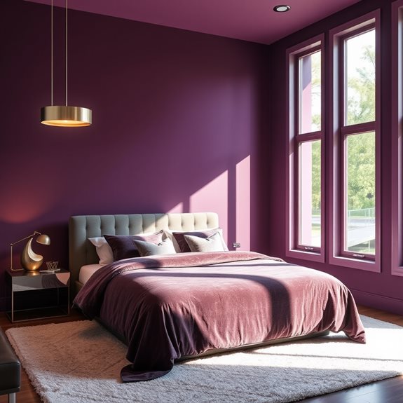 modern aubergine lighting design