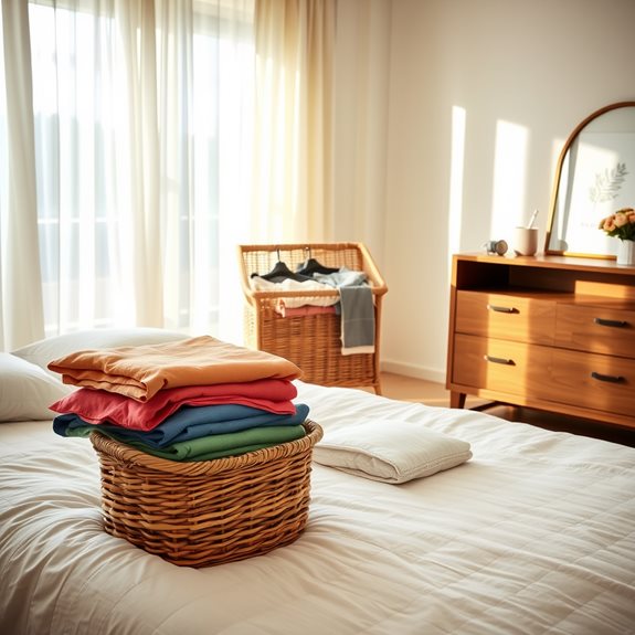 organize the clean laundry