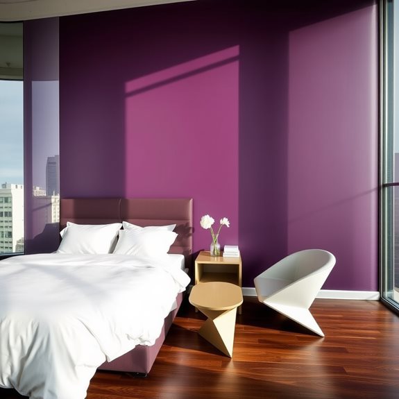smooth aubergine accent walls