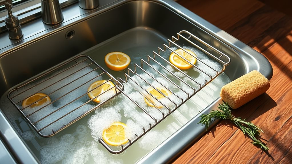 soaking components for cleaning