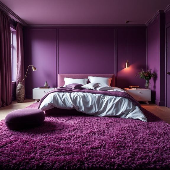 textured aubergine color carpet
