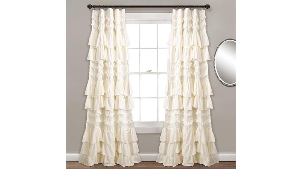 textured pink curtain panels