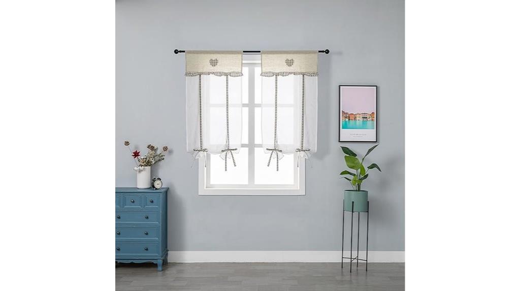 white heart embroidered sun curtains