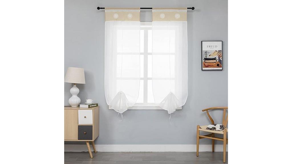 white semi transparent curtains