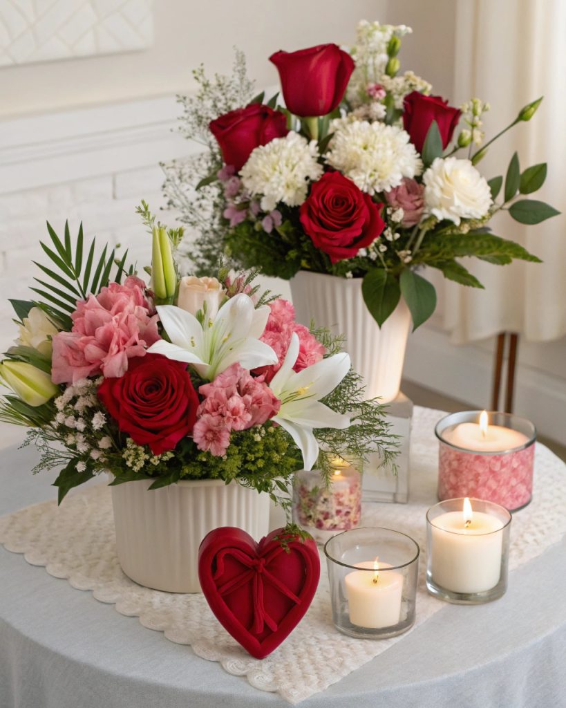 Arrangements floraux romantiques pour la Saint-Valentin