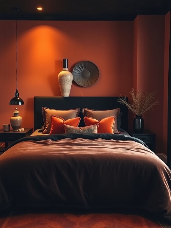 black and terracotta colors