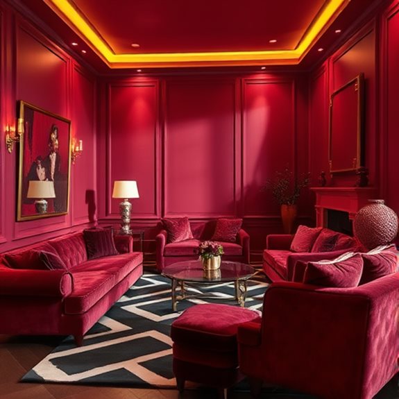 burgundy color block design