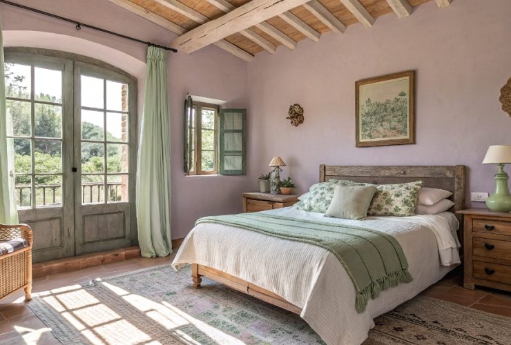 chambre provencale couleur pastel