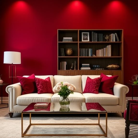 chic bordeaux accent wall