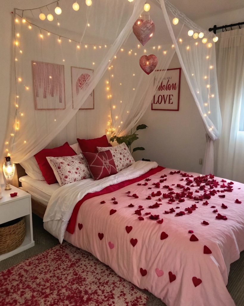 Déco de chambre romantique pour la Saint-Valentin