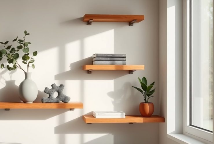 elegant and space saving shelves