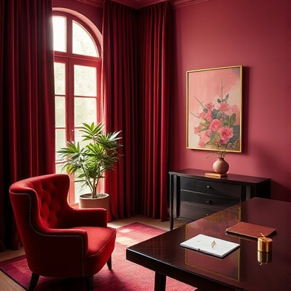 elegant home office bordeaux