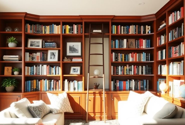 integrated library ideas for homes