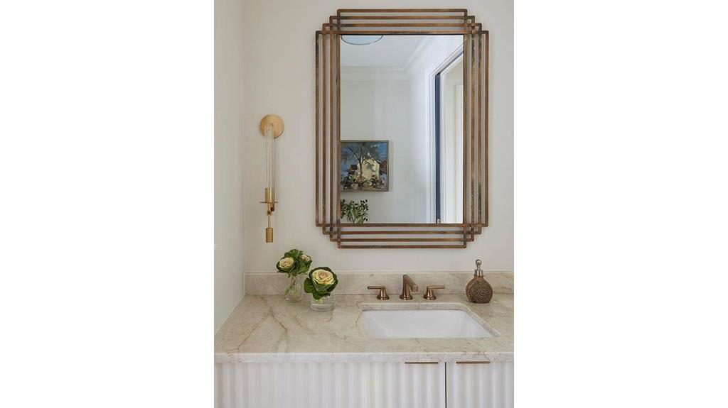 ivory fluted basin mirror