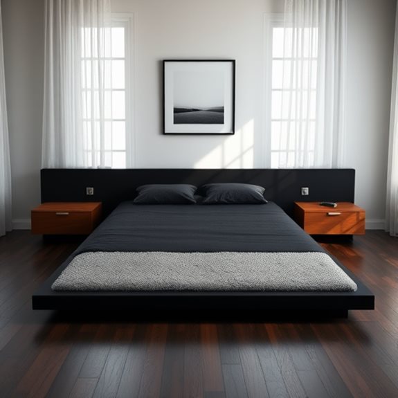 minimalist black and wood