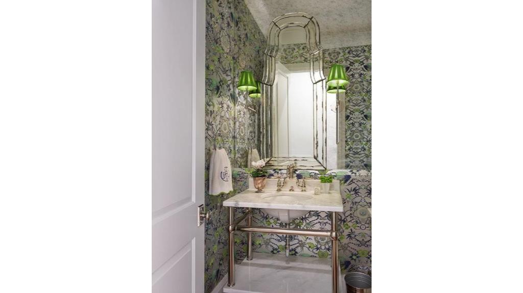 nickel marble art deco bath