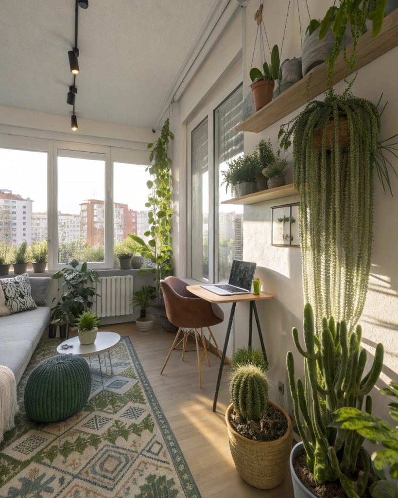 Appartement étudiant avec plantes d'intérieur