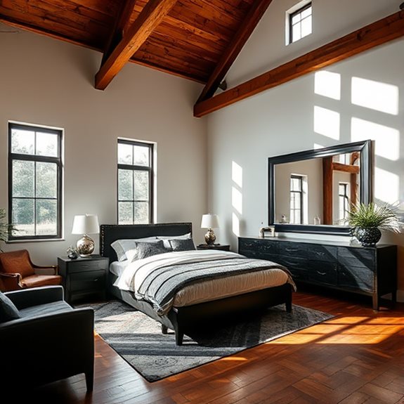 rustic wooden beams design