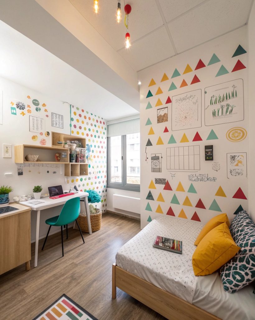 Appartement étudiant avec stickers muraux