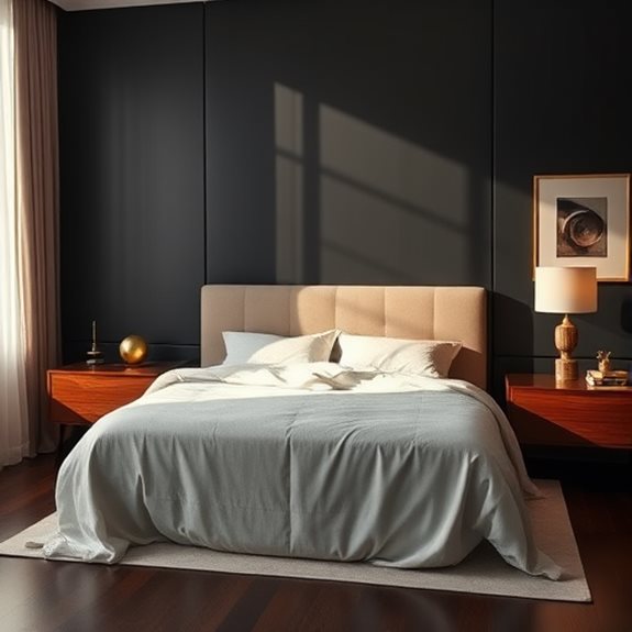 striking black accent wall