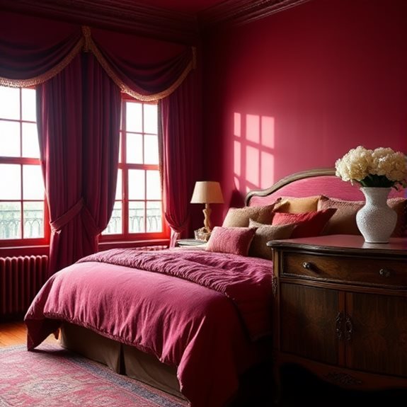 warm burgundy room