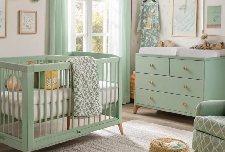 chambre bebe vert eau