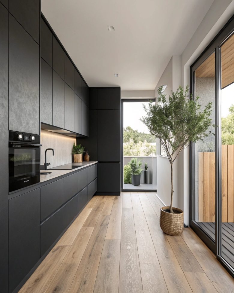 11 Inspirations pour une Cuisine Noire et Bois