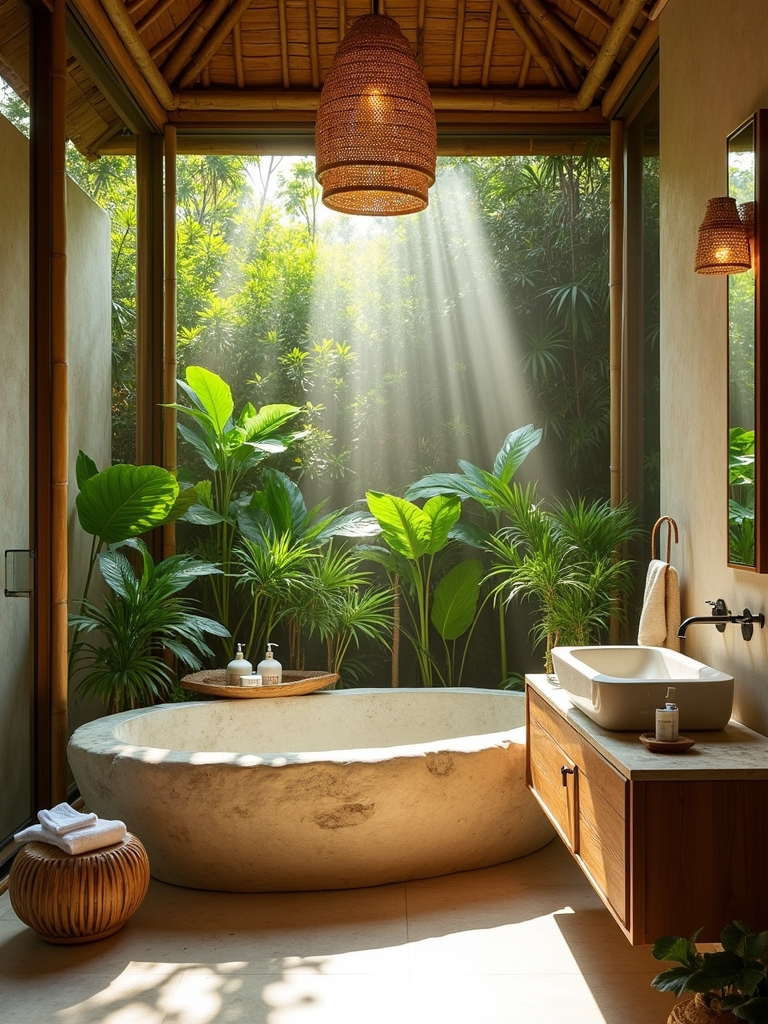 salle de bain écologique à Bali