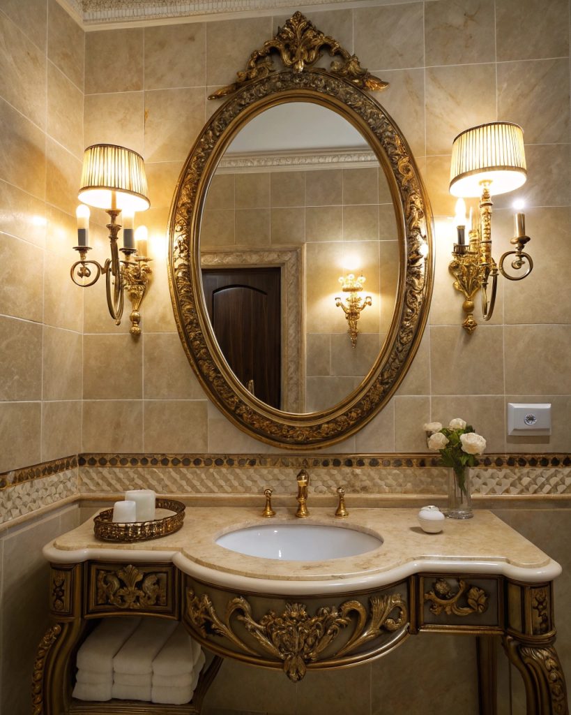 Miroir à encadrement doré vintage