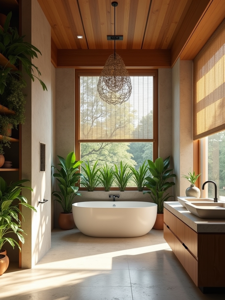 conception moderne de salle de bain de style balinais