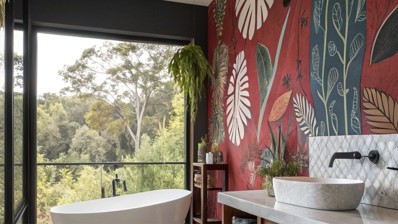 mur accent salle de bains